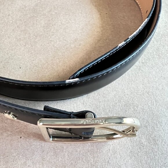 KATE SPADE Stitched Edge Leather Belt Black - Picture 5 of 12